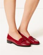 Marks & Spencer Wide Fit Leather Patent Loafers Red
