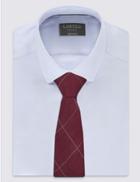 Marks & Spencer Wool Rich Pow Checked Tie Wine Mix