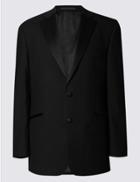 Marks & Spencer Black Regular Fit Wool Jacket Black