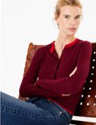 Marks & Spencer Colour Block Round Neck Cardigan Red Mix