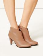 Marks & Spencer Wide Fit Leather Ankle Boots Biscuit