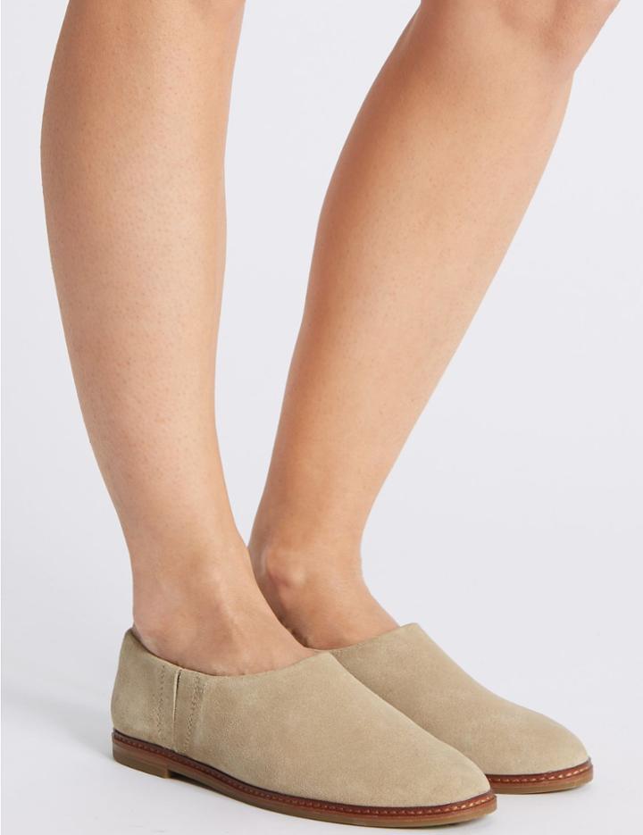 Marks & Spencer Suede Low Cut Loafers Mink
