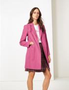 Marks & Spencer Wool Blend Single Breasted Coat Raspberry