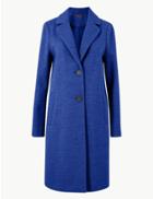 Marks & Spencer Textured Coat Rich Blue