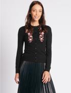 Marks & Spencer Floral Embroidered Cardigan Black