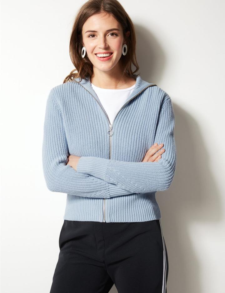 Marks & Spencer Pure Cotton Textured Cardigan Cornflower