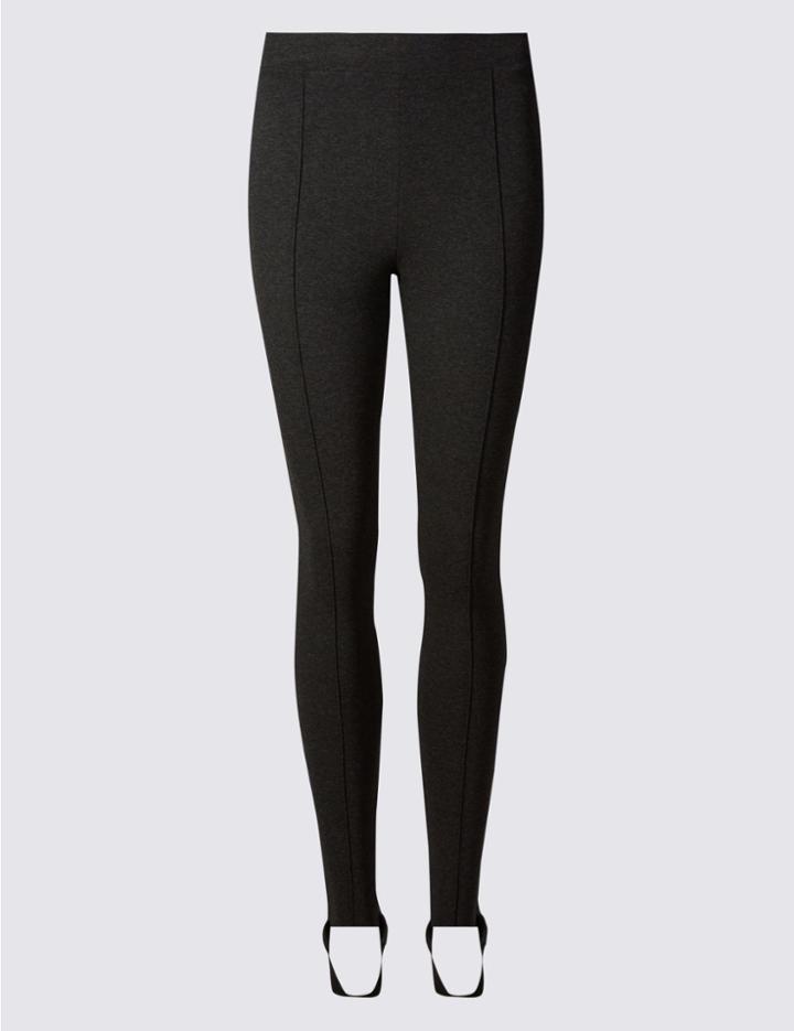 Marks & Spencer Ponte Skinny Leg Trousers Charcoal Mix