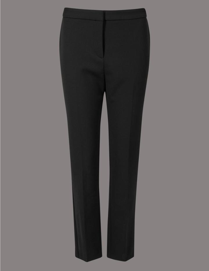 Marks & Spencer Double Crepe Slim Leg Trousers Black