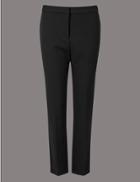 Marks & Spencer Double Crepe Slim Leg Trousers Black