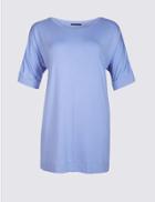 Marks & Spencer Curve Round Neck Half Sleeve T-shirt Blue