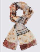 Marks & Spencer Patchwork Paisley Print Scarf Natural