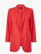 Marks & Spencer Relaxed Patch Pocket Blazer Bright Red