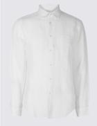 Marks & Spencer Pure Linen Slim Fit Shirt With Pocket White