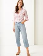 Marks & Spencer Cotton Rich Long Sleeve Shirt Pink
