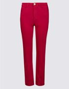 Marks & Spencer Straight Leg Roma Rise Jeans Lacquer Red