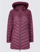 Marks & Spencer Petite Down & Feather Coat With Stormwear&trade; Plum
