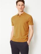 Marks & Spencer Cotton Rich Knitted Polo Yellow