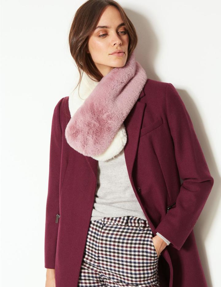 Marks & Spencer Faux Fur Scarf Cream