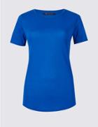 Marks & Spencer Round Neck Short Sleeve T-shirt Bright Blue