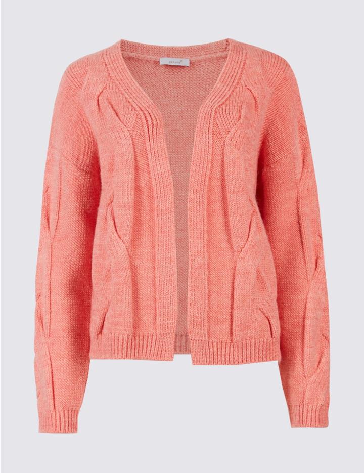 Marks & Spencer Cable Knit Long Sleeve Cardigan Sunset