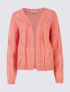 Marks & Spencer Cable Knit Long Sleeve Cardigan Sunset