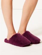 Marks & Spencer Faux Fur Mule Slippers Purple