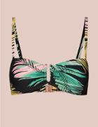 Marks & Spencer Palm Print Bandeau Bikini Top Black Mix