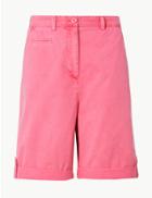 Marks & Spencer Longer Length Pure Cotton Chino Shorts Pink