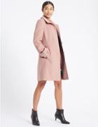 Marks & Spencer Waist Stitch Detail Coat Dusty Pink