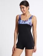 Marks & Spencer Secret Slimming&trade; Printed Shorty Swimsuit Black Mix