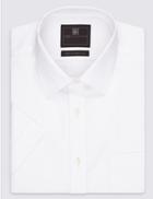 Marks & Spencer Short Sleeve Easy To Iron Regular Fit Shirt White
