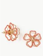 Marks & Spencer Double Flower Stud Earrings Coral