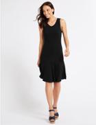 Marks & Spencer Flippy Ponte Fit & Flare Dress Black