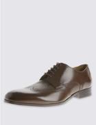 Marks & Spencer Leather Gibson Lace-up Shoes Brown