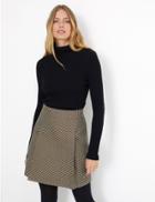 Marks & Spencer Jacquard Pleated Mini Skirt Brown Mix