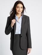 Marks & Spencer Piped Single Button Blazer Charcoal