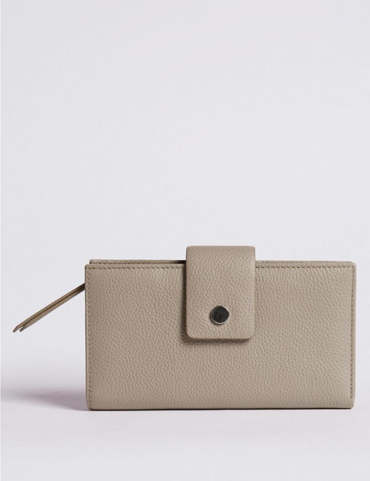 Marks & Spencer Leather Stud Purse Grey