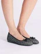 Marks & Spencer Thermowarmth Jacquard Ballerina Slippers Black Mix