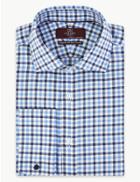 Marks & Spencer Luxury Royal Oxford Check Shirt Blue Mix