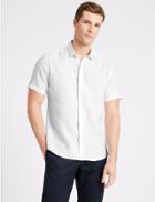 Marks & Spencer Irish Linen Short Sleeve Shirt White