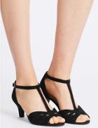 Marks & Spencer Wide Fit Suede Stiletto Sandals Black
