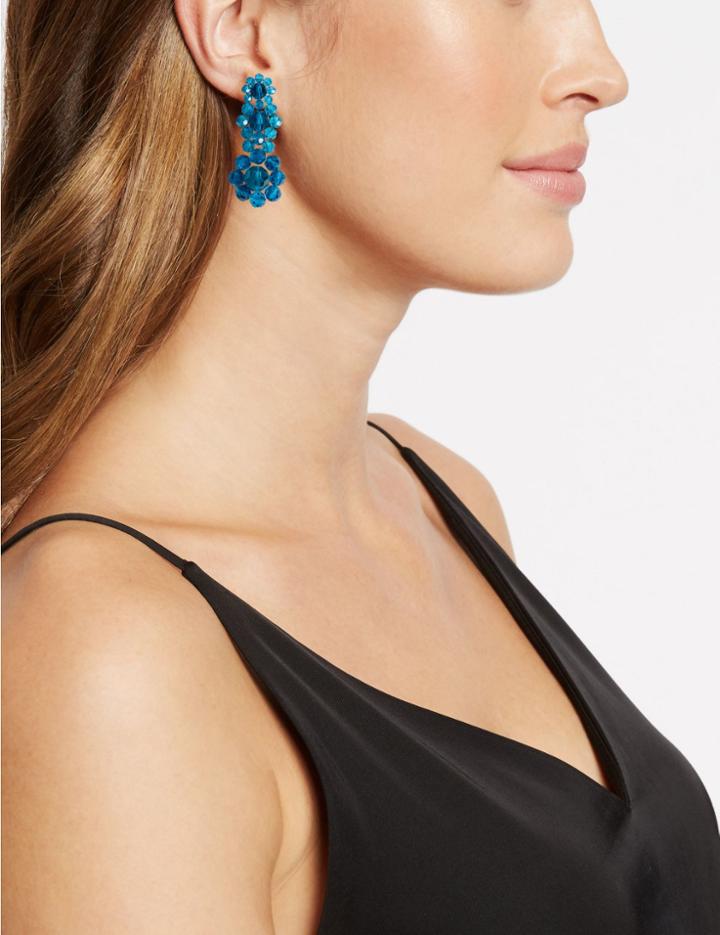 Marks & Spencer Glass Beads Drop Earrings Blue Mix