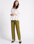 Marks & Spencer Straight Leg Trousers Chartreuse