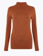 Marks & Spencer Heatgen Plus&trade; Thermal Long Sleeve Turtle Neck Top Fudge