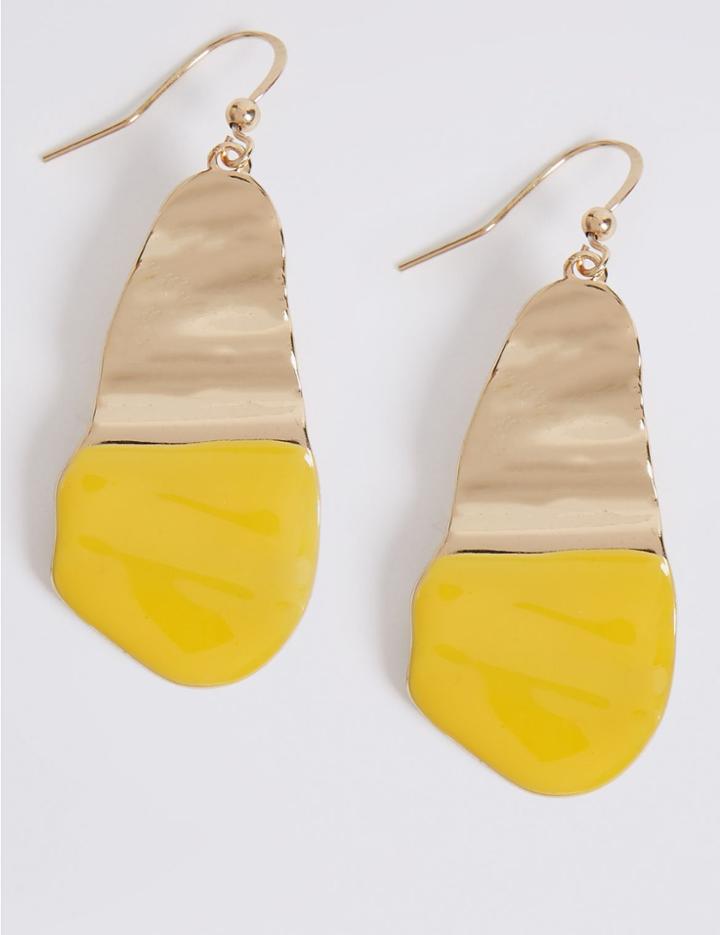 Marks & Spencer Crinkle Paint Drop Earrings Yellow Mix