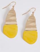 Marks & Spencer Crinkle Paint Drop Earrings Yellow Mix