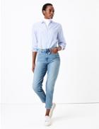 Marks & Spencer High Waist Mom Fit Ankle Grazer Jeans Light Indigo