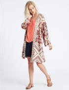 Marks & Spencer Paisley Print Longline Kimono Blouse Red Mix