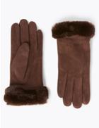 Marks & Spencer Faux Sheepskin Gloves Chocolate
