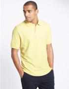 Marks & Spencer Pure Cotton Polo Shirt Yellow Mix